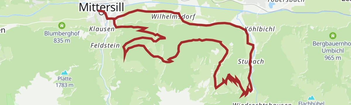Route map: Mittersill: Stubachtal Biketour